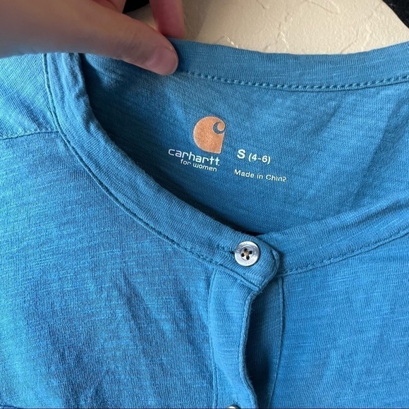 Carhartt Blue Button DoLong Sleeve Tee - Picture 4 of 7